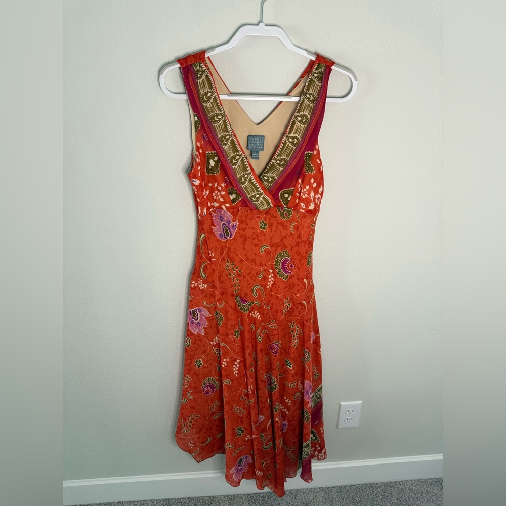 Rabbit Rabbit Rabbit Asymmetrical Dress - Orange and Pink - Picture 2 of 3